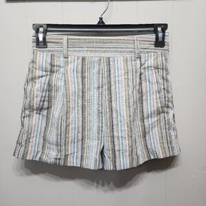 L Love Shorts Small Striped Lightweight‎ Casual Side Zip B804